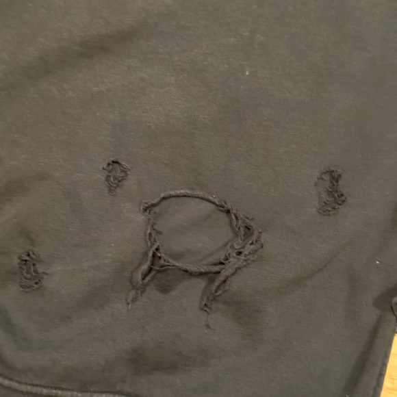 Replay Ripped Patched  Crewneck Sweatshirt Black/Grey Size Medium - Picture 10 of 11